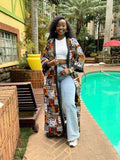 JGC Floor-Length Kimono — Rust & Cream Patchwork