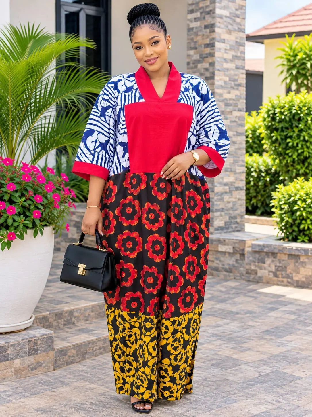 JGC Colour Pop Kaftan — Scarlet Bloom