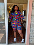 JGC Kauli Short Set — Multicolour Geometric