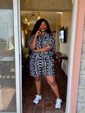 JGC Kauli Short Set — Black & White Tribal