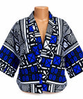 JGC Kauli Ankara Top — Blue & Black Mosaic