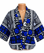 JGC Kauli Ankara Top — Blue & Black Mosaic
