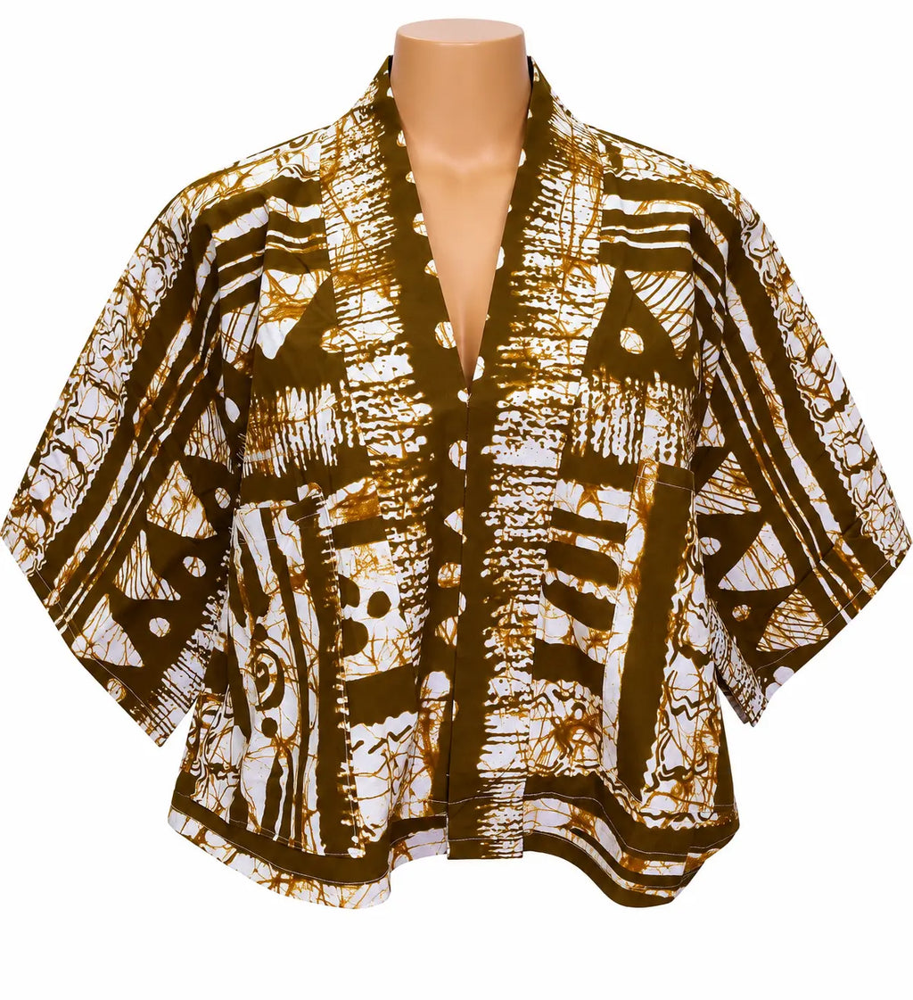 JGC Kauli Ankara Top — Brown & Cream Abstract