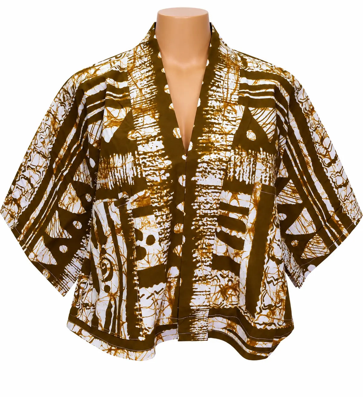 JGC Kauli Ankara Top — Brown & Cream Abstract