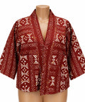 JGC Kauli Ankara Top — Red & White Geometric