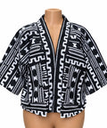 JGC Kauli Ankara Top — Black & White Geometric