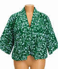 JGC Kauli Ankara Top — Emerald & White Abstract