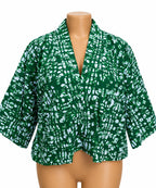 JGC Kauli Ankara Top — Emerald & White Abstract