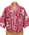 JGC Kauli Ankara Top — Red & White Abstract