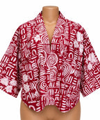 JGC Kauli Ankara Top — Red & White Abstract