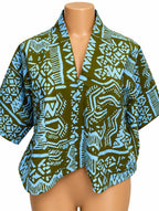 JGC Kauli Ankara Top — Olive & White Geometric