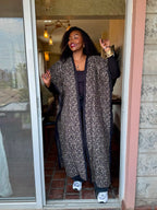 JGC Poncho Kimono — Black & Gold Floral