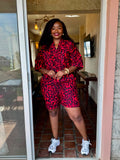 JGC Kauli Short Set — Red & Black Abstract
