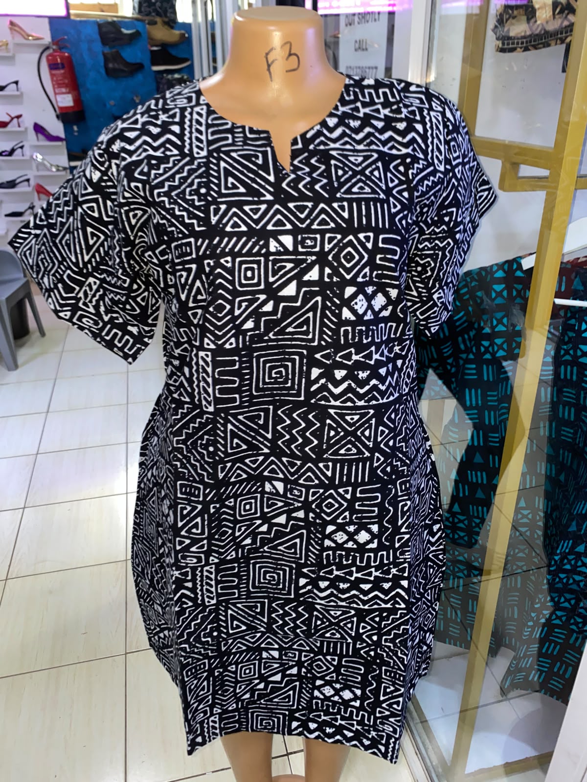 JGC Sundress — Black & White Geometric
