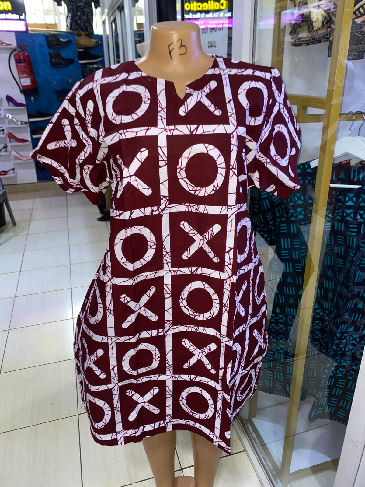 JGC Sundress — Xoxo Burgundy & White Geometric