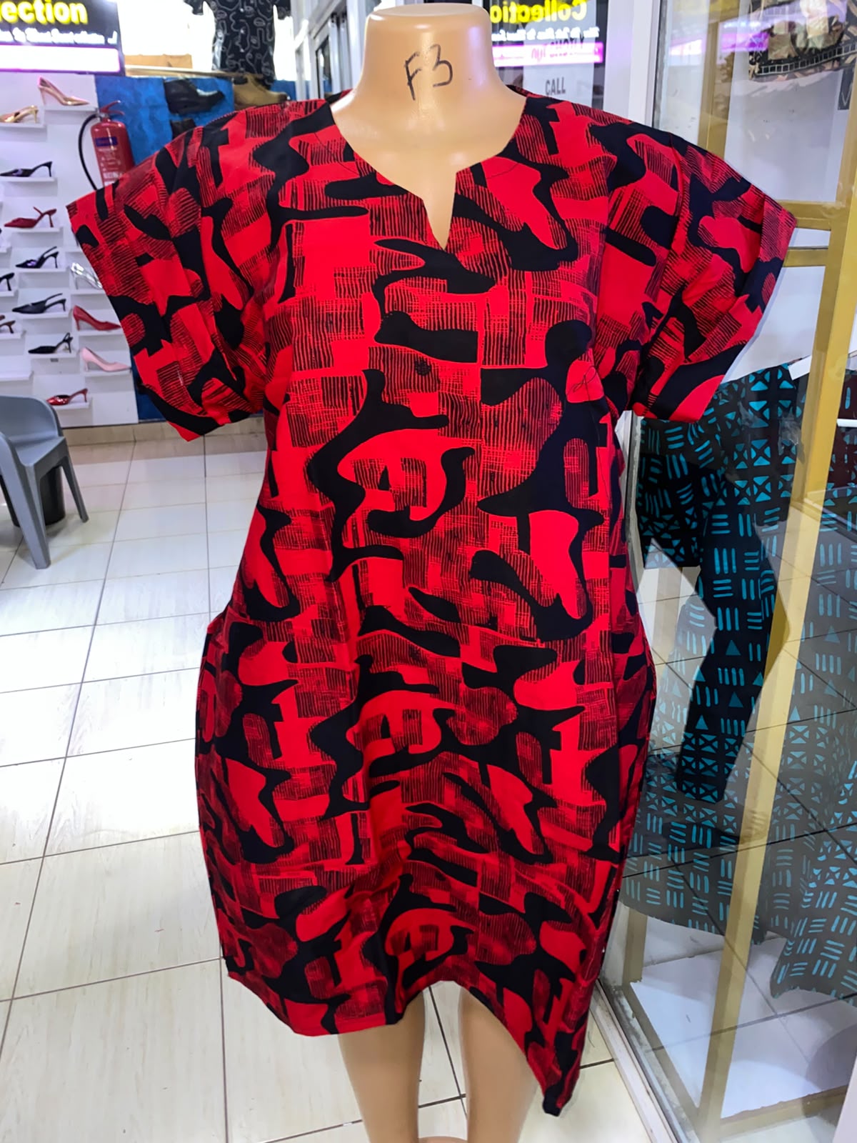 JGC Sundress — Red & Black Abstract