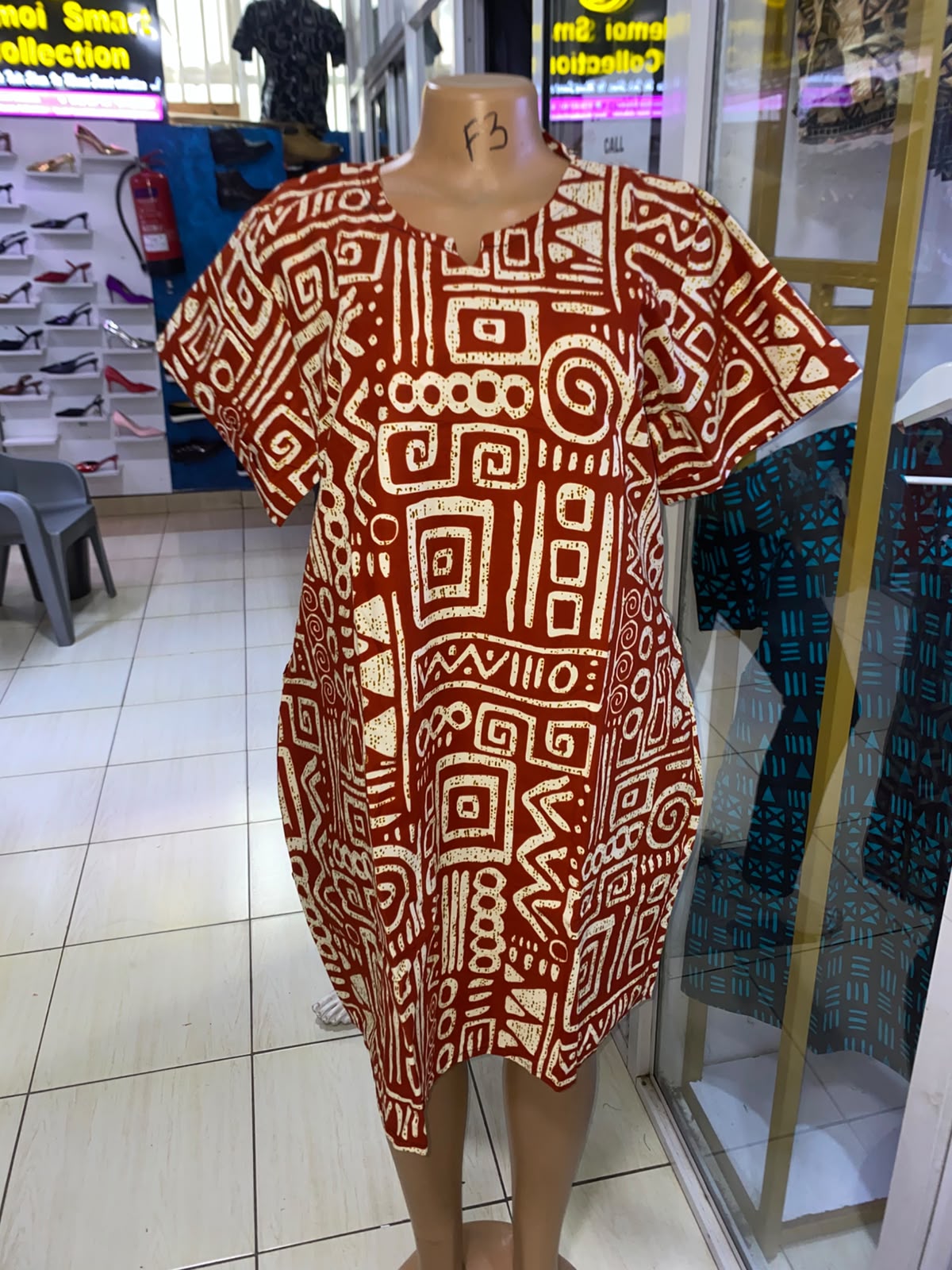 JGC Sundress — Red & Cream Geometric