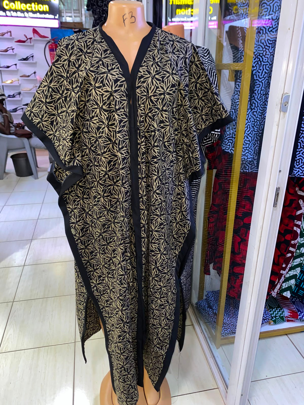 JGC Poncho Kimono — Black & Gold Floral