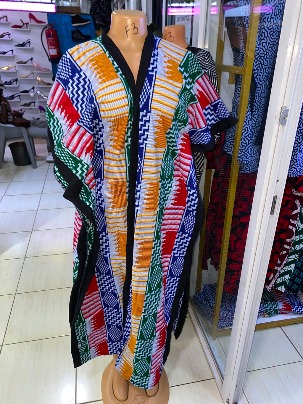 JGC Poncho Kimono — Multicolor Geometric
