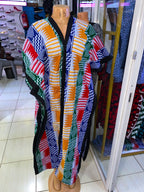 JGC Poncho Kimono — Multicolor Geometric
