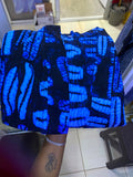 JGC Palazzo Set — Royal Blue & Black Abstract