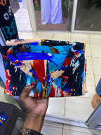 JGC Zipper Dress — Blue, Red & White Abstract