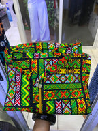 JGC Zipper Dress — Green, Red & Yellow Geometric