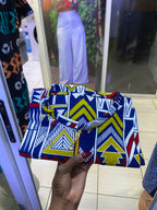 JGC Zipper Dress — Blue, Yellow & Red Geometric