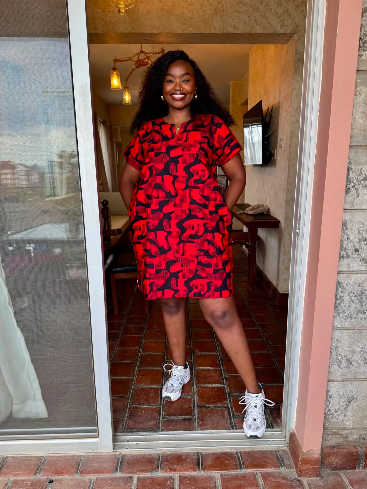 JGC Sundress — Red & Black Abstract