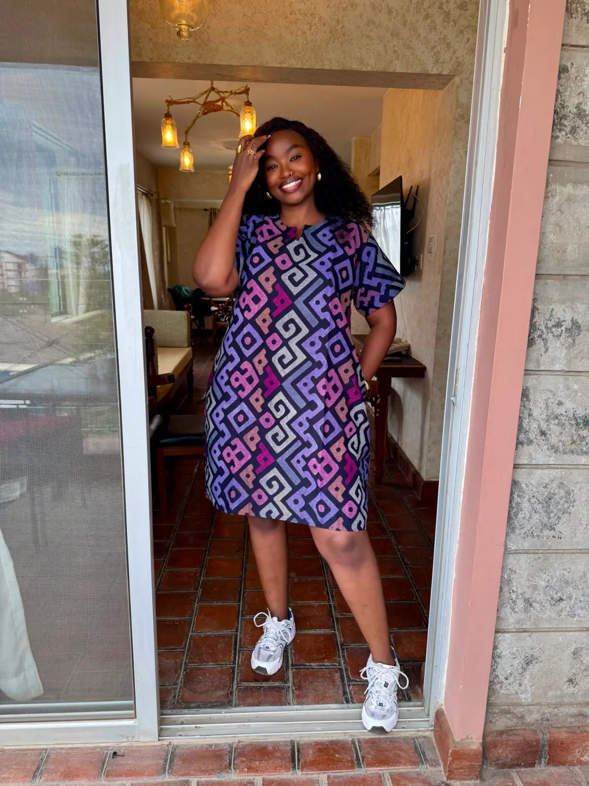 JGC Sundress — Purple & Pink Geometric